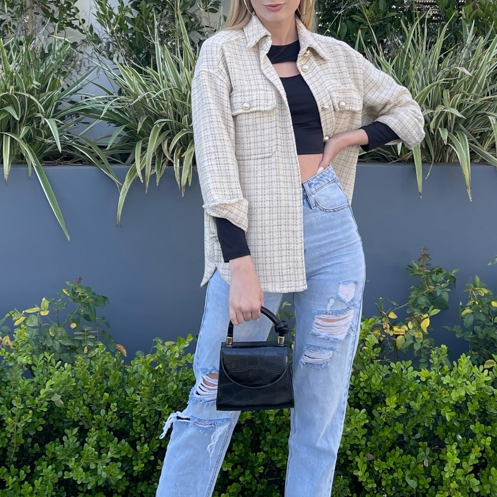 Plaid Button-Up Jacket